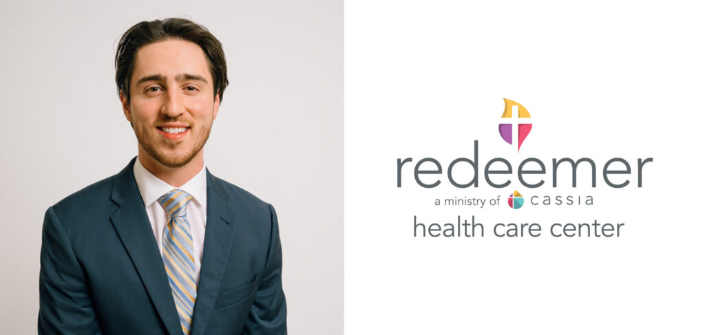 Meet Trent Kanitz, our new administrator at Redeemer Health & Rehab Center! Trent is smiling warmly in a suit and tie, ready to bring his passion for quality care to our community. The Redeemer Health Care Center logo is displayed beside him, symbolizing a new chapter of leadership and dedication.